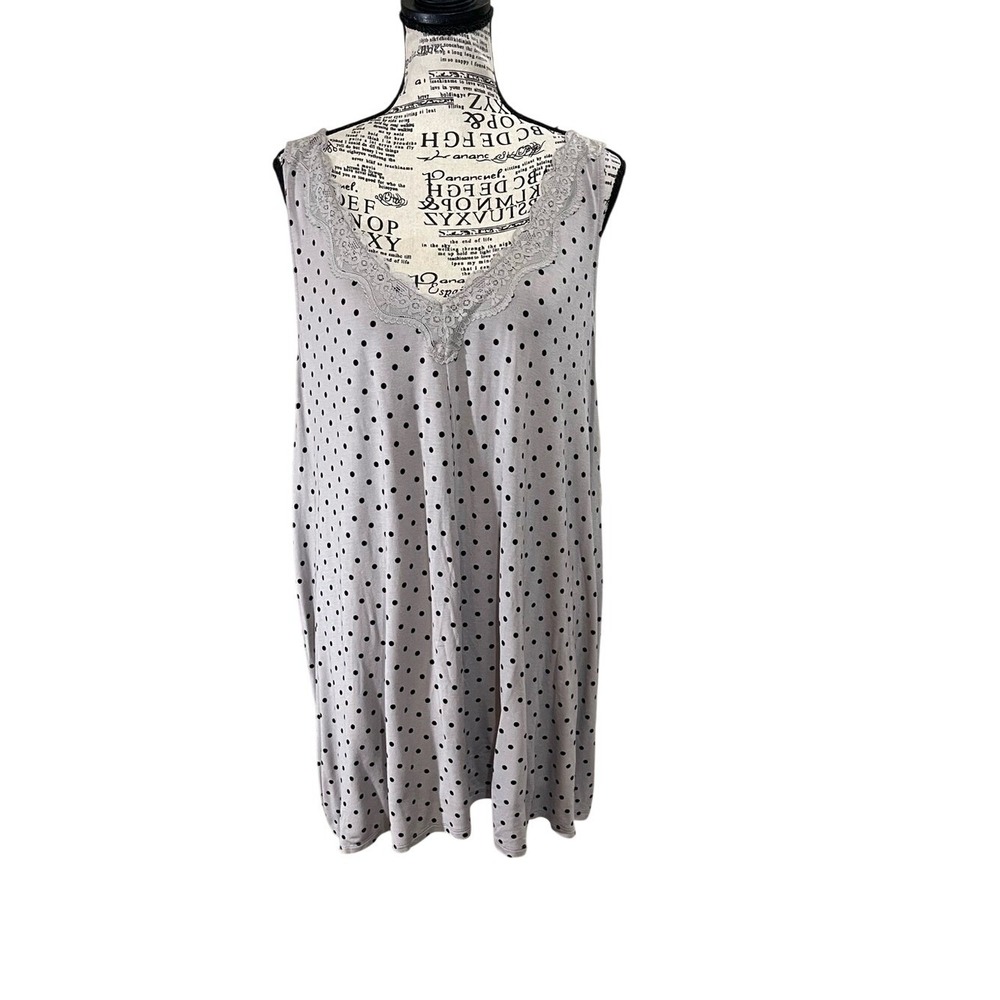 Lane‎ Bryant Gray Lace Trim Top